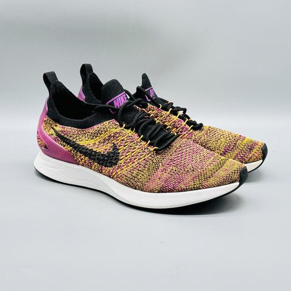 Nike Shoes Womens 9 Yellow Purple Air Zoom Mariah Flyknit Racer Athletic Sneaker - Picture 2 of 12